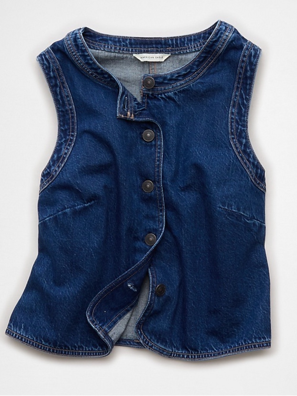 American Eagle Denim Crop Vest